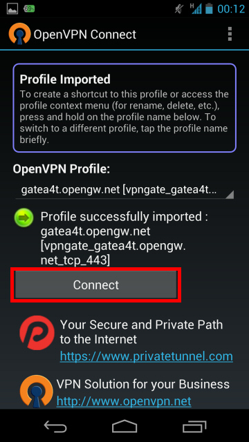 Connect to VPN Gate by Using OpenVPN Protocol